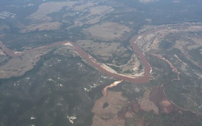 Sky views of the Betsiboka River in Madagascar