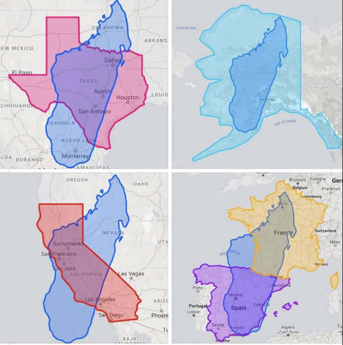 Madagascar is massive compared to California, Texas, Spain, Italy, and even Alaska. Madagascar is massive compared to California, Texas, Spain, Italy, and even Alaska.